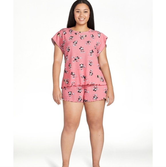 Disney's Mickey Mouse Women's Extra Large 16/18 Shortie Pajama Set - Picture 7 of 9
